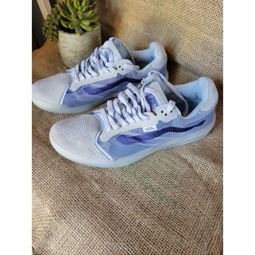 VANS Ultimate Waffle Gray Blue Mesh Suede Skateboarding Low Top Sneakers Size 9